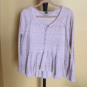 We The Free Ruffle Bottom Thermal Henley